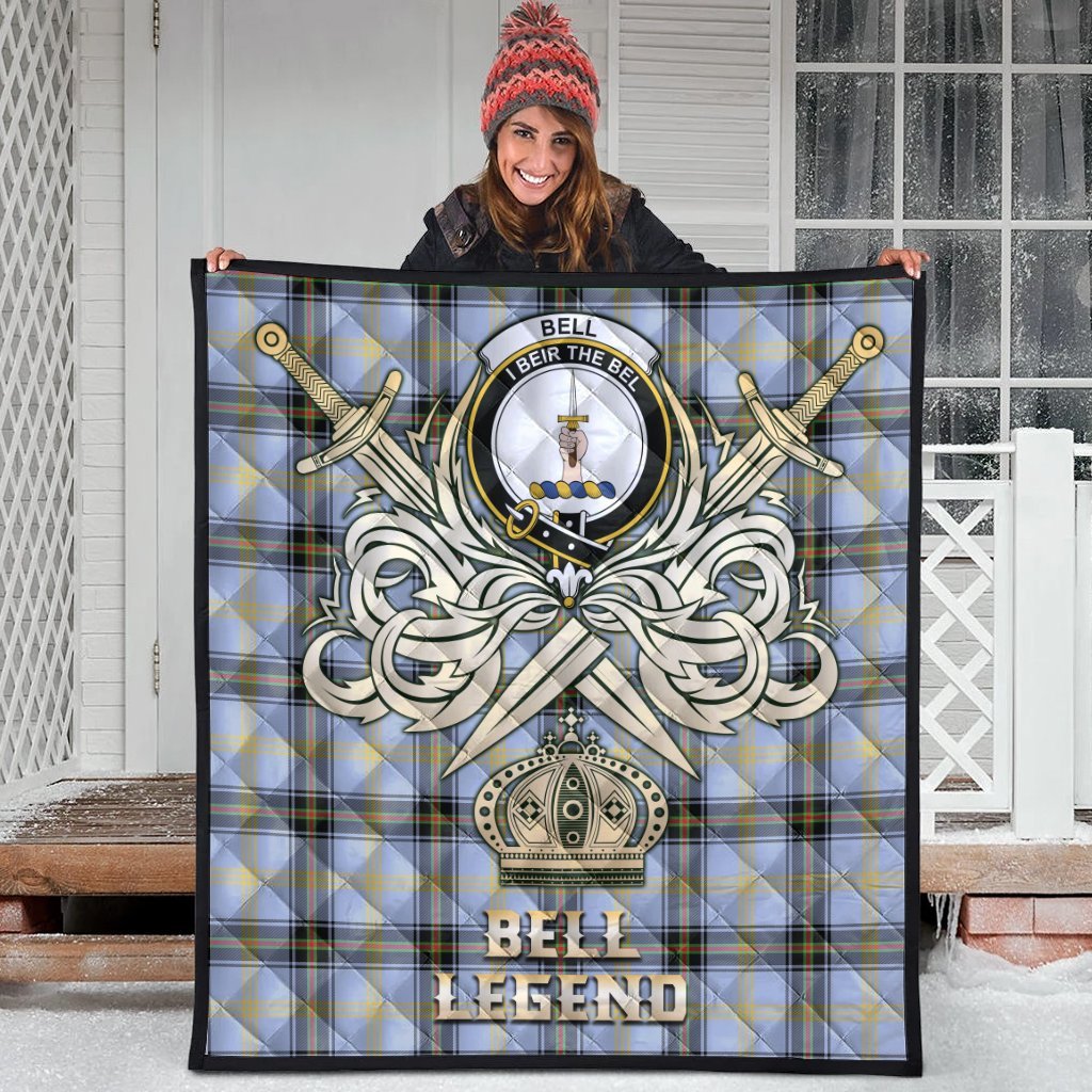 Bell of the Borders Tartan Crest Legend Gold Royal Premium Quilt