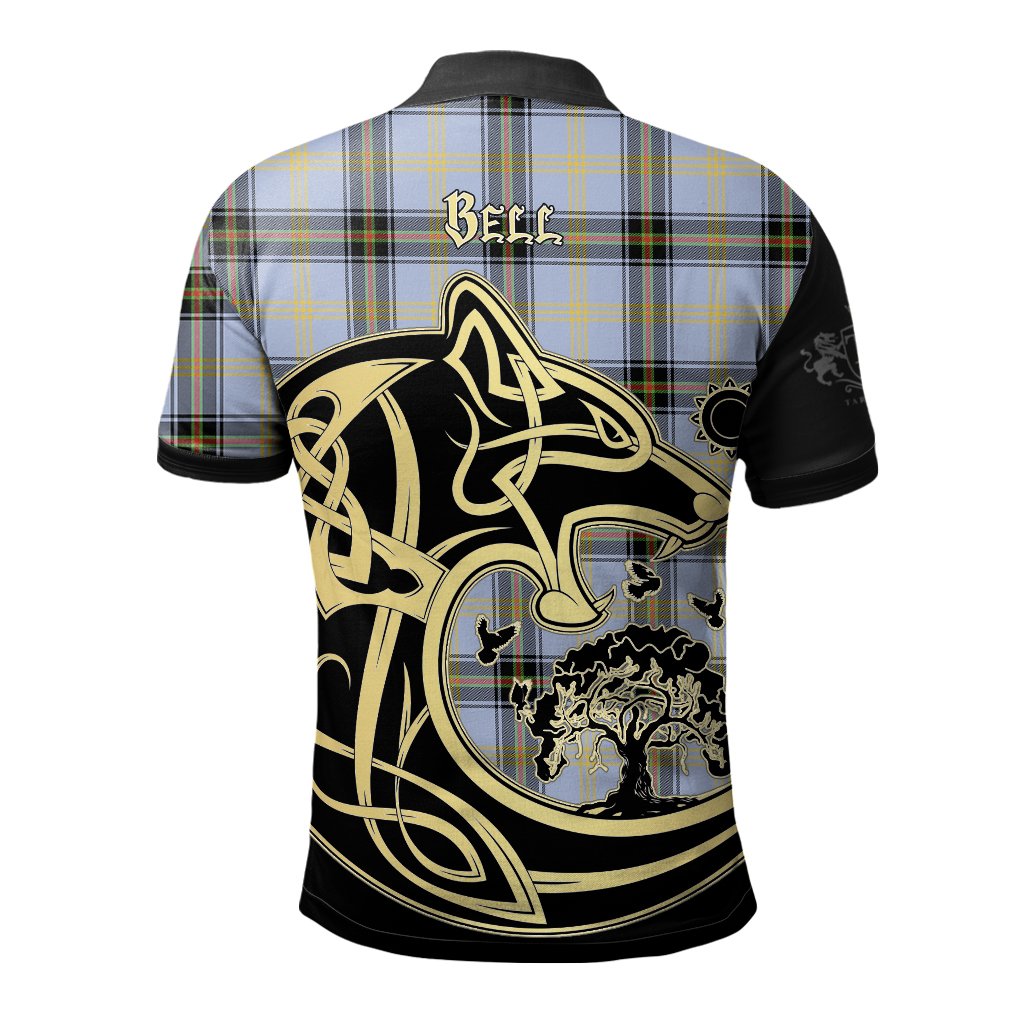 Bell of the Borders Tartan Polo Shirt Viking Wolf