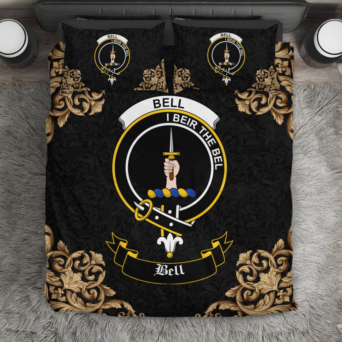 Bell Crest Black Bedding Set