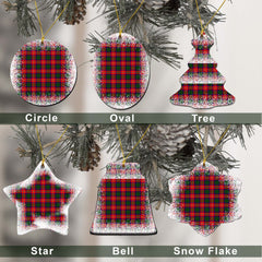 Belshes Tartan Christmas Ceramic Ornament - Snow Style