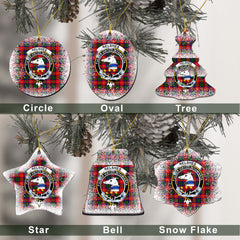 Belshes Tartan Christmas Ceramic Ornament - Snow Style