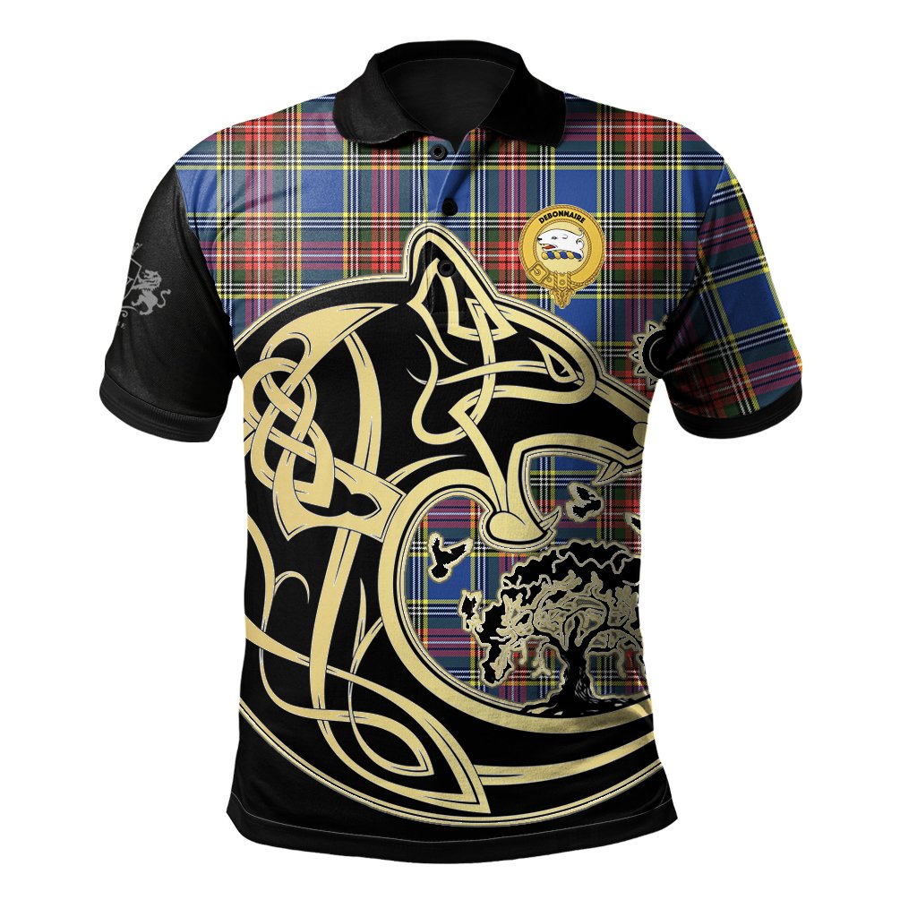 Bethune Tartan Polo Shirt Viking Wolf