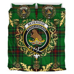 Beveridge Tartan Crest Bedding Set - Golden Thistle Style