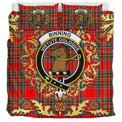 Binning Tartan Crest Bedding Set - Golden Thistle Style