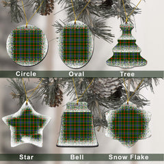 Bisset Tartan Christmas Ceramic Ornament - Snow Style