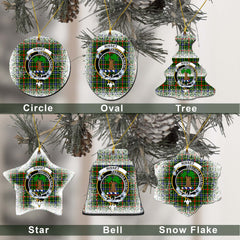 Bisset Tartan Christmas Ceramic Ornament - Snow Style