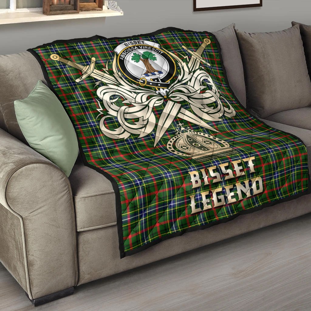 Bisset Tartan Crest Legend Gold Royal Premium Quilt