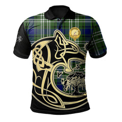 Blackadder Tartan Polo Shirt Viking Wolf