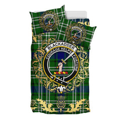 Blackadder Tartan Crest Bedding Set - Golden Thistle Style