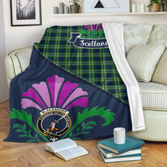 Blackadder Tartan Crest Premium Blanket - Thistle Style