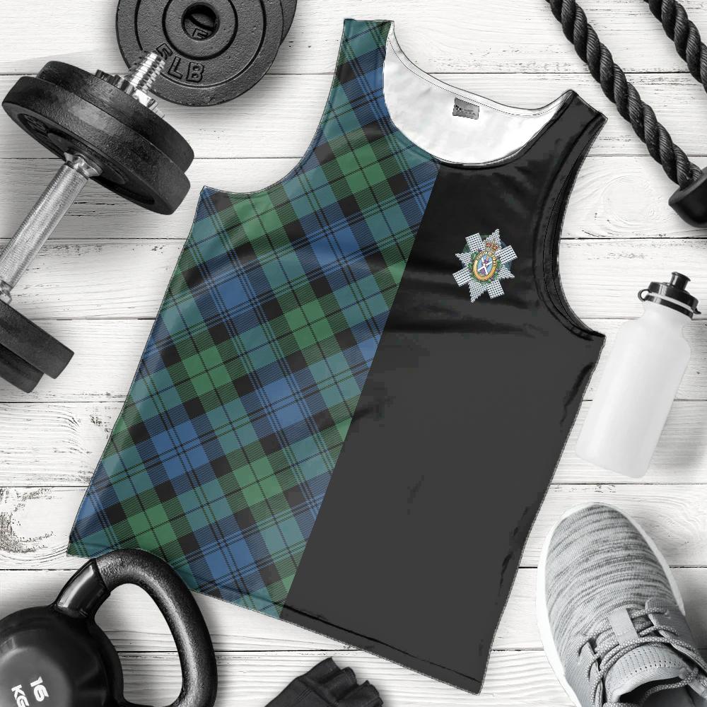 Blackwatch Ancient Tartan Crest Men's Tank Top - Cross Style