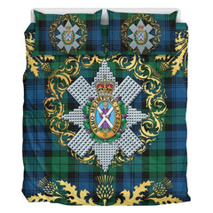 Blackwatch Ancient Tartan Crest Bedding Set - Golden Thistle Style