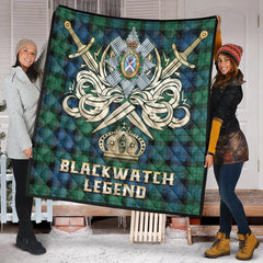 Blackwatch Ancient Tartan Crest Legend Gold Royal Premium Quilt