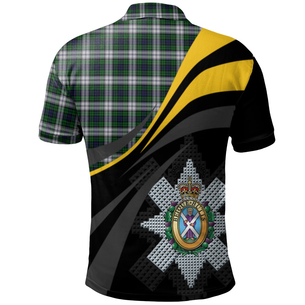 Blackwatch Dress (Symmetrical) Tartan Polo Shirt - Royal Coat Of Arms Style