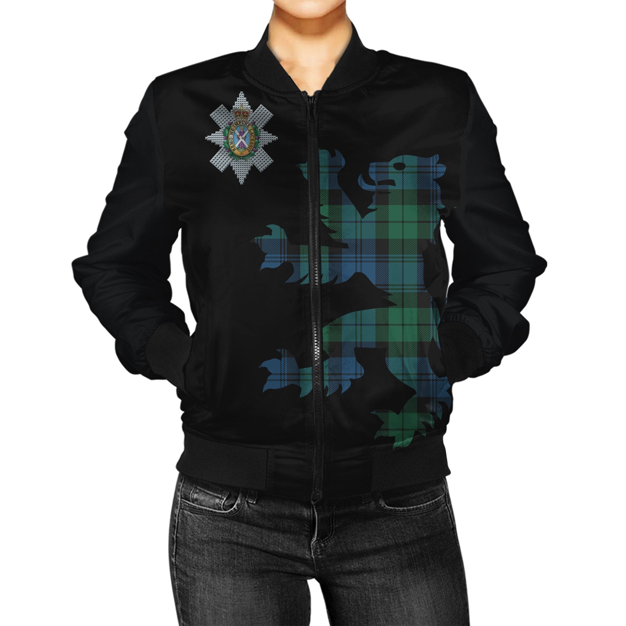 Blackwatch Ancient Tartan Bomber Jacket Lion & Thistle