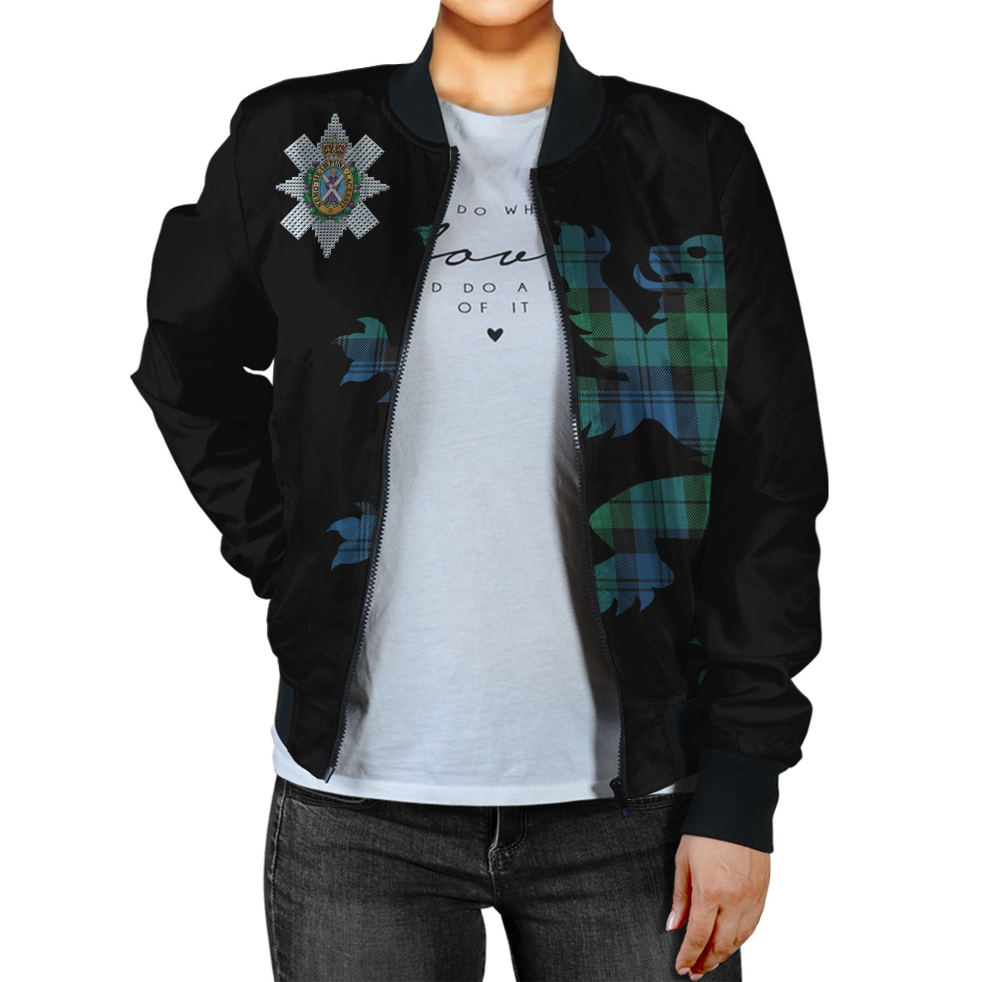 Blackwatch Ancient Tartan Bomber Jacket Lion & Thistle