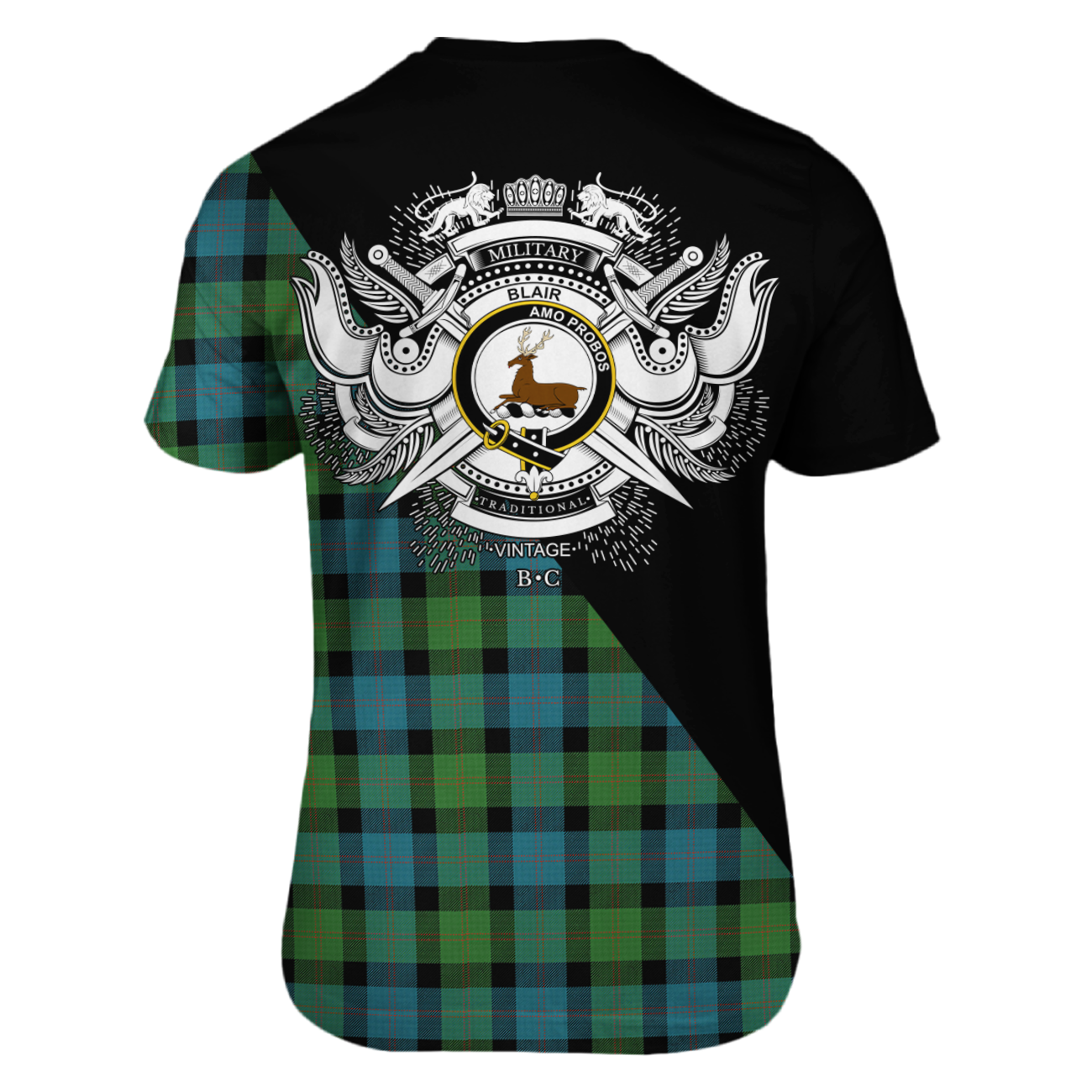 Blair Ancient Tartan - Military T-Shirt