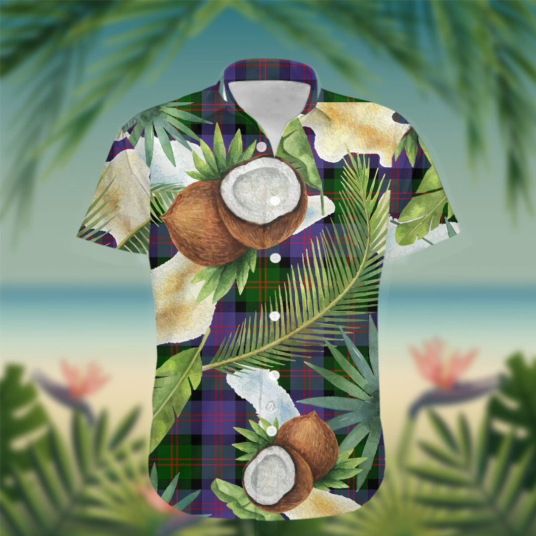 Blair Tartan Hawaiian Shirt Hibiscus, Coconut, Parrot, Pineapple - Tropical Garden Shirt