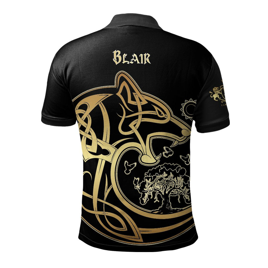 Blair Clan Polo Shirt Viking Wolf