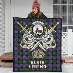 Blair Modern Tartan Crest Legend Gold Royal Premium Quilt