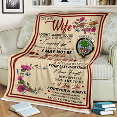 Scots Print Blanket - Anderson Tartan Crest Blanket To My Wife Style, Gift From Scottish Husband