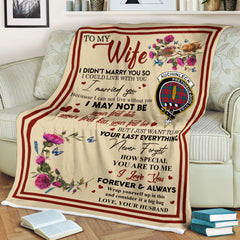 Scots Print Blanket - Auchinleck Tartan Crest Blanket To My Wife Style, Gift From Scottish Husband