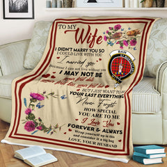Scots Print Blanket - Bain Tartan Crest Blanket To My Wife Style, Gift From Scottish Husband