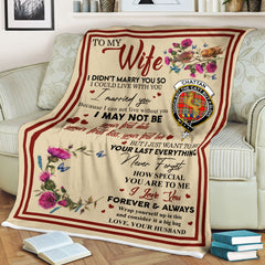 Scots Print Blanket - Chattan Tartan Crest Blanket To My Wife Style, Gift From Scottish Husband