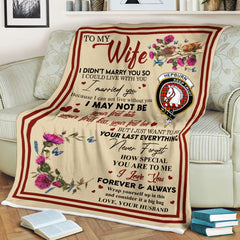 Scots Print Blanket - Hepburn Tartan Crest Blanket To My Wife Style, Gift From Scottish Husband