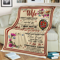 Scots Print Blanket - MacAulay Tartan Crest Blanket To My Wife Style, Gift From Scottish Husband