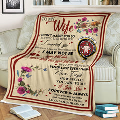 Scots Print Blanket - MacFarlane Tartan Crest Blanket To My Wife Style, Gift From Scottish Husband