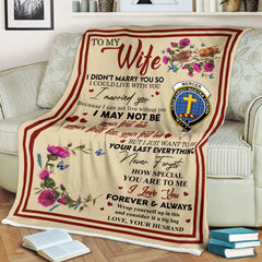 Scots Print Blanket - Mercer Tartan Crest Blanket To My Wife Style, Gift From Scottish Husband
