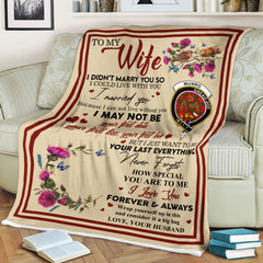 Scots Print Blanket - Munro Tartan Crest Blanket To My Wife Style, Gift From Scottish Husband