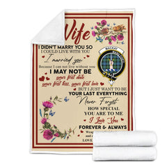 Scots Print Blanket - MacKay Tartan Crest Blanket To My Wife Style, Gift From Scottish Husband