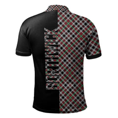 Borthwick Ancient Tartan Polo Shirt Half of Me - Cross Style