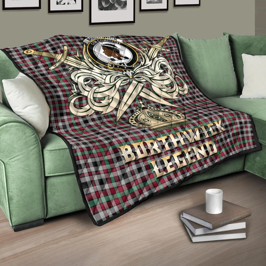 Borthwick Ancient Tartan Crest Legend Gold Royal Premium Quilt