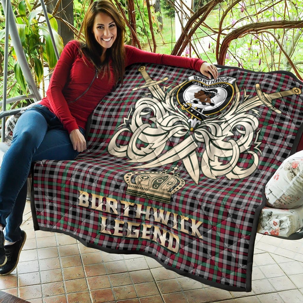 Borthwick Ancient Tartan Crest Legend Gold Royal Premium Quilt