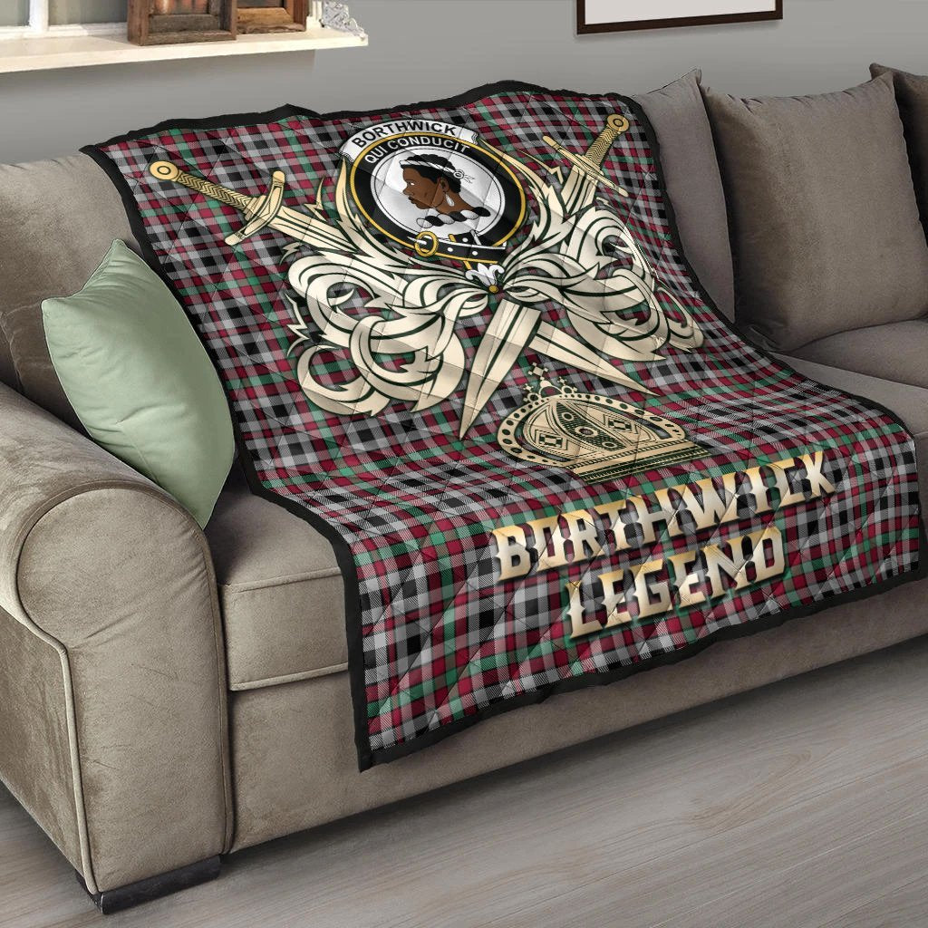 Borthwick Ancient Tartan Crest Legend Gold Royal Premium Quilt