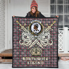 Borthwick Dress Ancient Tartan Crest Legend Gold Royal Premium Quilt