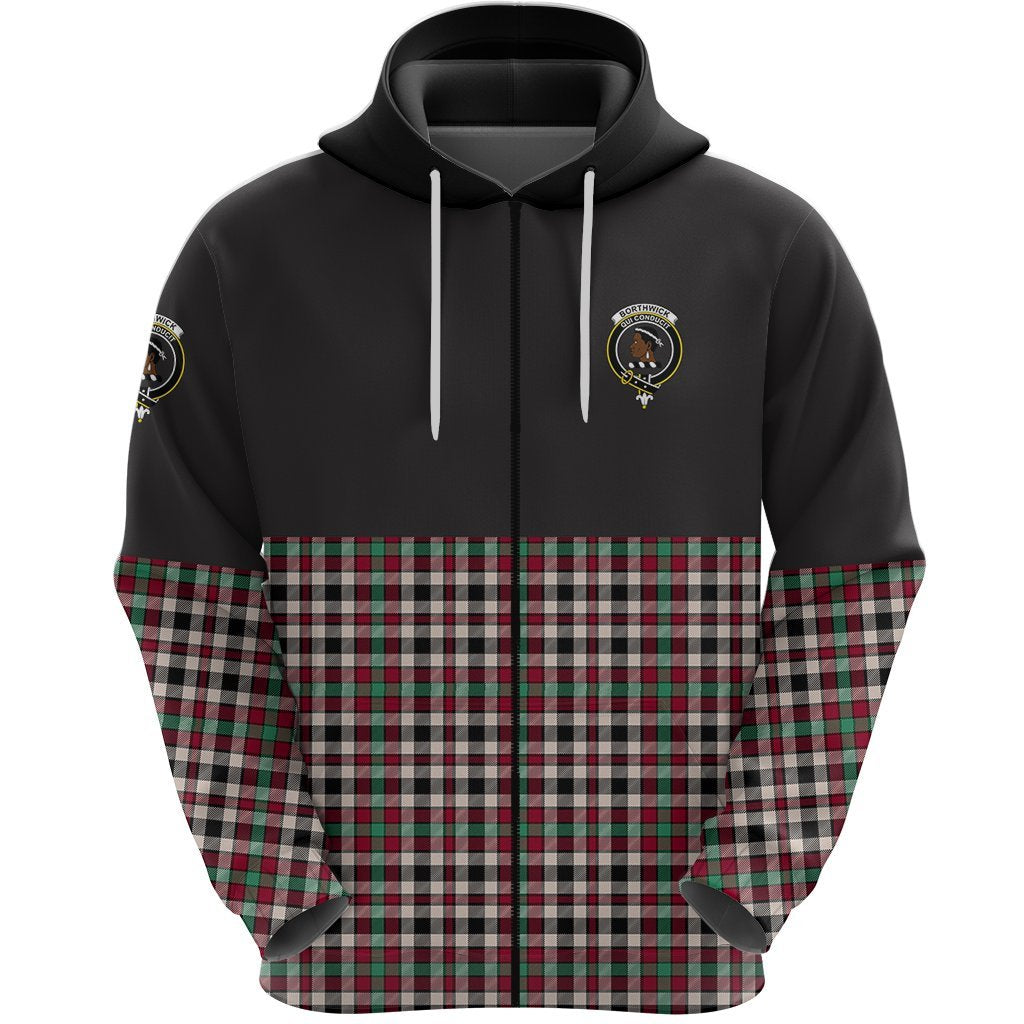 Borthwick Dress Ancient Clan Half Of Tartan Zipper Hoodie