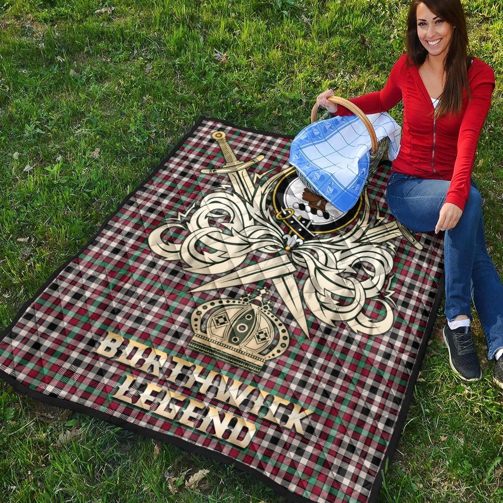 Borthwick Dress Ancient Tartan Crest Legend Gold Royal Premium Quilt