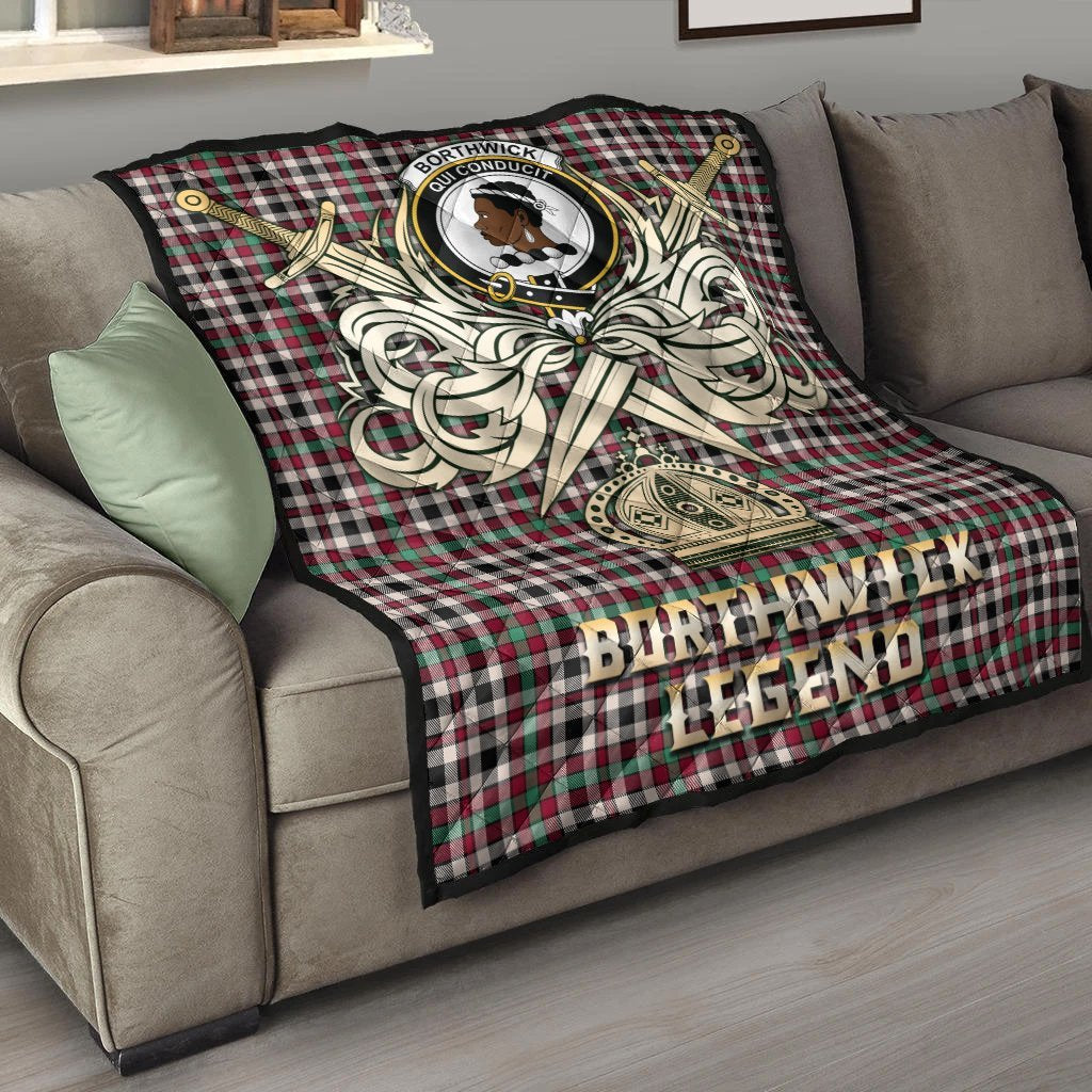 Borthwick Dress Ancient Tartan Crest Legend Gold Royal Premium Quilt