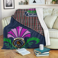 Borthwick Tartan Crest Premium Blanket - Thistle Style