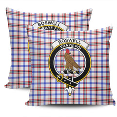 Scottish Boswell Modern Tartan Crest Pillow Cover - Tartan Cushion Cover