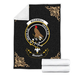 Boswell Crest Tartan Premium Blanket Black