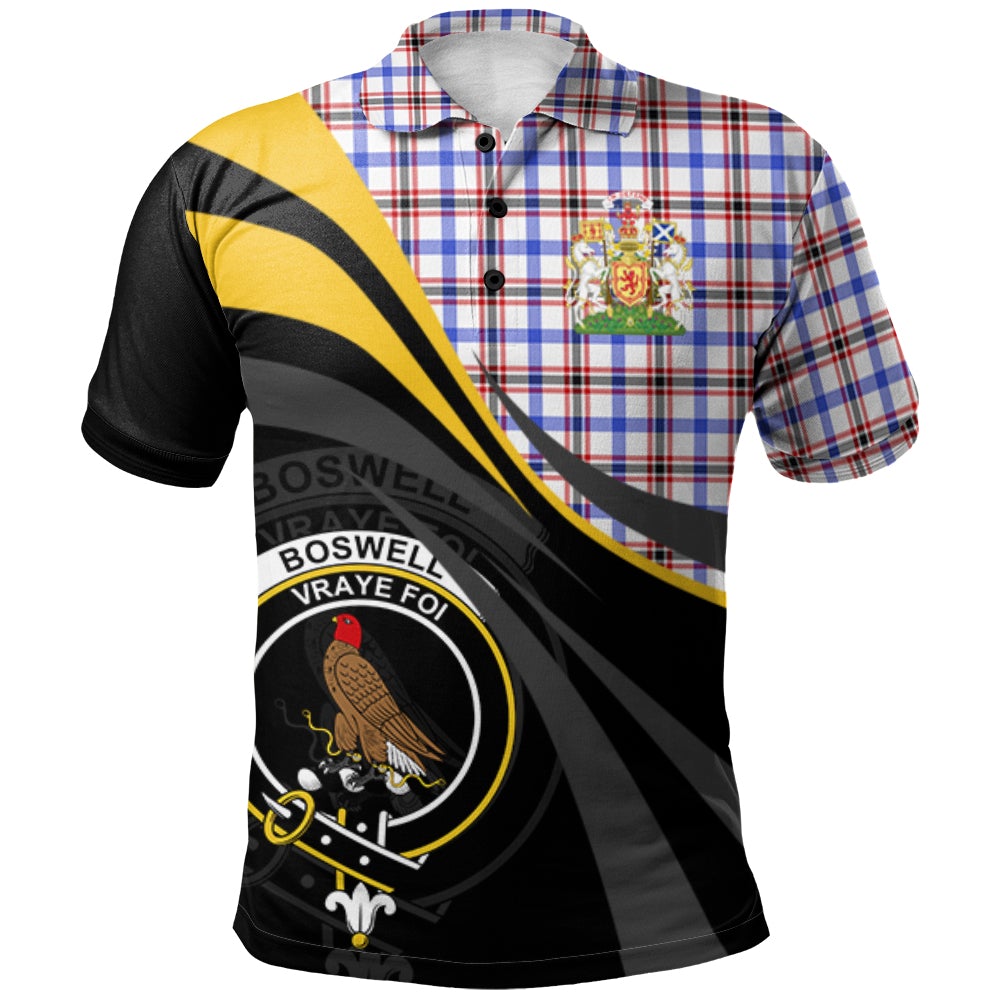 Boswell Modern Tartan Polo Shirt - Royal Coat Of Arms Style