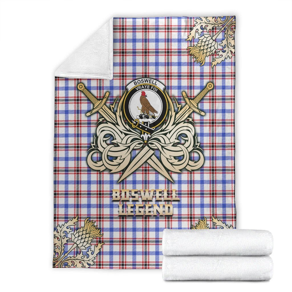 Boswell Modern Tartan Gold Courage Symbol Blanket