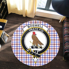 Boswell Modern Tartan Crest Round Rug