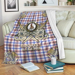 Boswell Modern Tartan Gold Courage Symbol Blanket