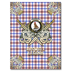 Boswell Modern Tartan Gold Courage Symbol Blanket